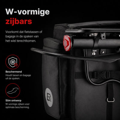 Wieport Fietsbagagedrager Mountainbike 24-29 inch - Zwart met Spatbord en Reflector