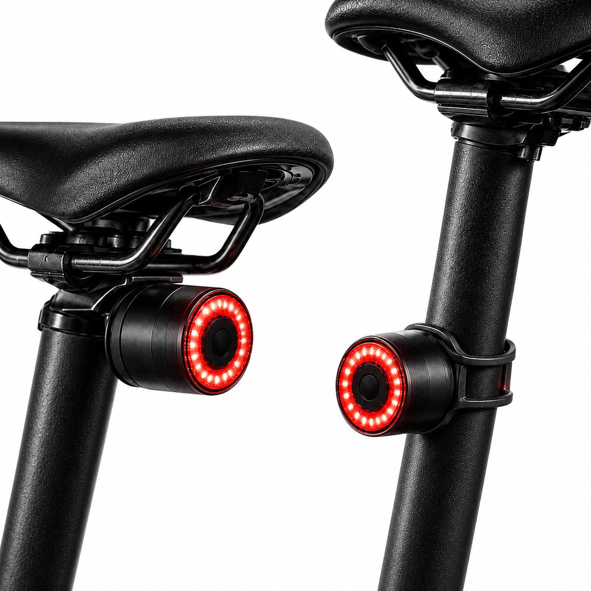 Wieport Bike Rear Light with Brake Sensor - USB C Rechargeable - Black
