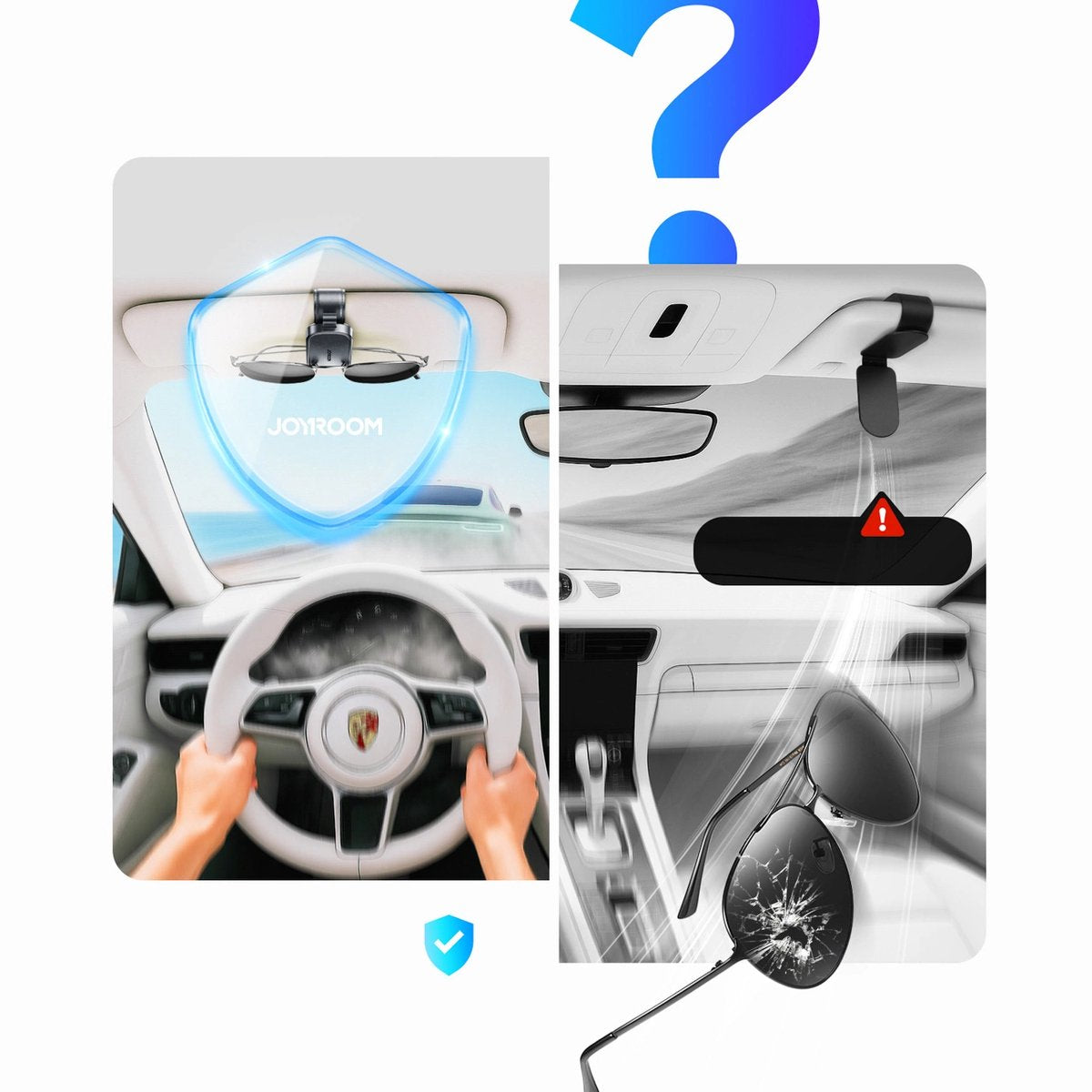 Joyroom Zonnebrilhouder voor Auto - Magnetische Clip - Zwart