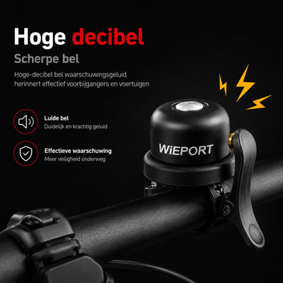 Wieport Fietsbel met AirTag Houder - Universeel en Waterdicht - Zwart