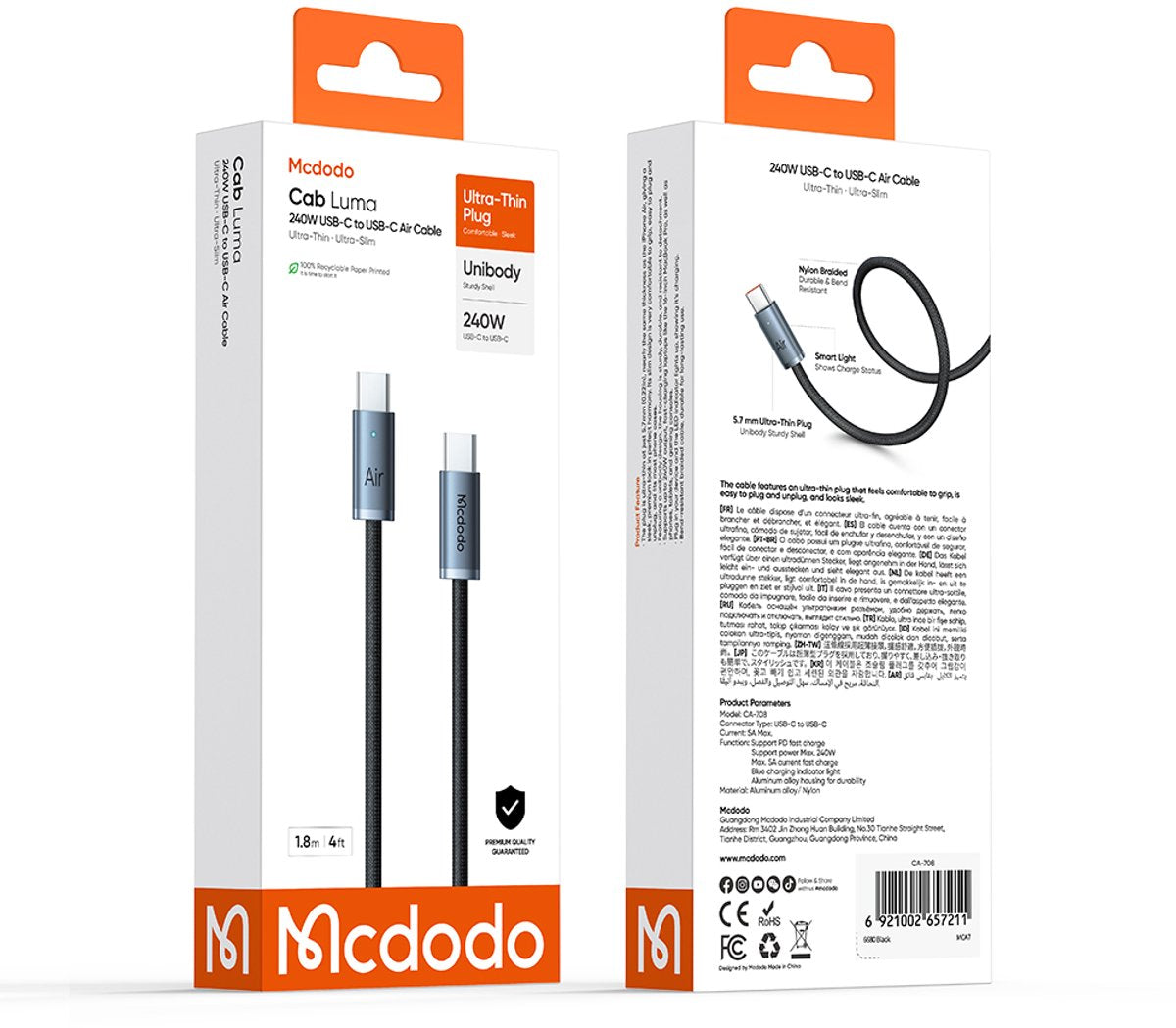 UBC C to USB C Cable - Fast Charger 240W
