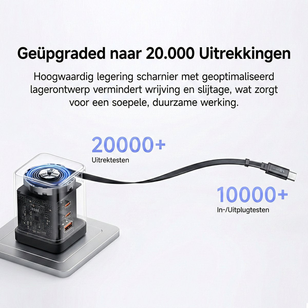 3in1 100W Fast Charger with Retractable USB C Cable