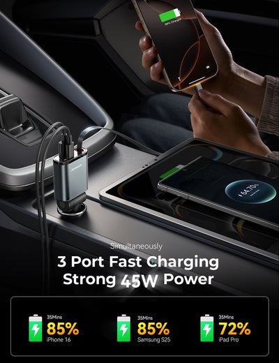 3in1 Car Charger 30W with UBC C Cable