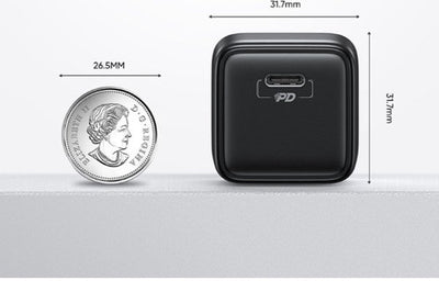 JOYROOM Mini USB C Adapter met Type C Kabel - 25W Snellader - Zwart