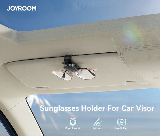 Joyroom Zonnebrilhouder voor Auto - Magnetische Clip - Zwart