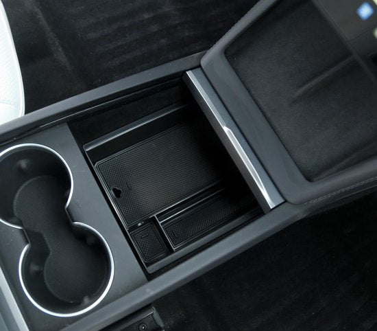 Wieport - Mittelkonsole Organizer mit rutschfestem Boden für Tesla Model 3 Highland (2024+)