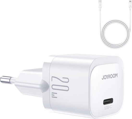 Joyroom 20W mini oplader met 1m Lightning kabel - Wit