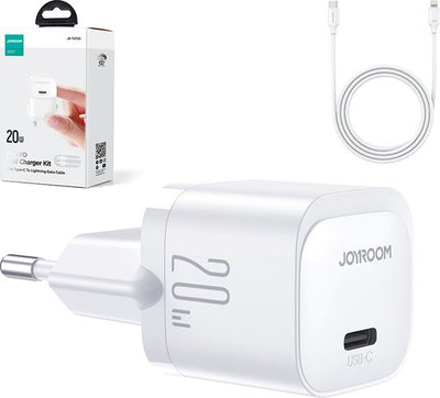 Joyroom 20W mini oplader met 1m Lightning kabel - Wit