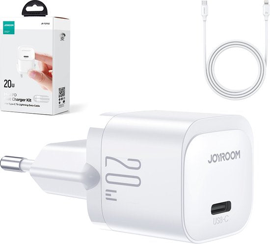 Joyroom 20W mini oplader met 1m Lightning kabel - Wit