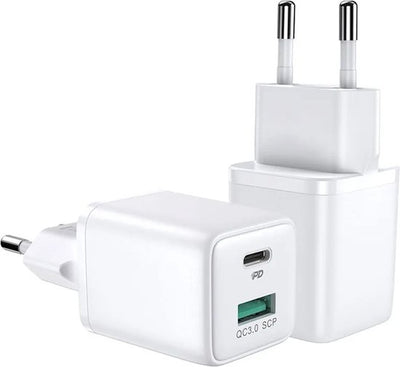 JOYROOM Mini USB C en USB A Adapter - 30W Snellader - Wit