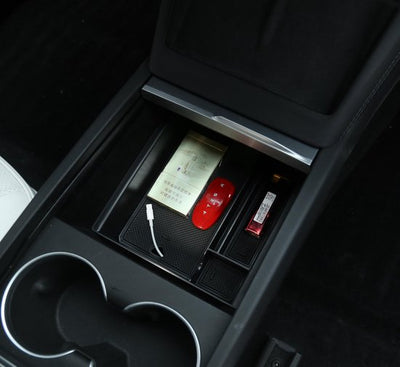 Wieport - Mittelkonsole Organizer mit rutschfestem Boden für Tesla Model 3 Highland (2024+)