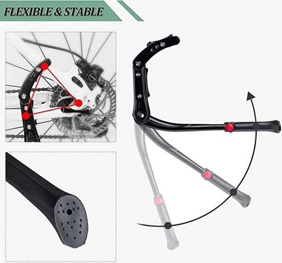 Rockbros Aluminum Bike Stand - Adjustable for 24-29 Inch Bicycles - Black
