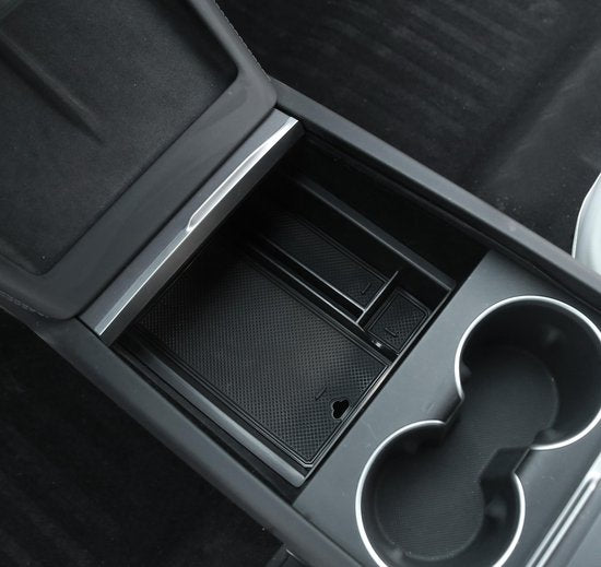 Wieport - Mittelkonsole Organizer mit rutschfestem Boden für Tesla Model 3 Highland (2024+)