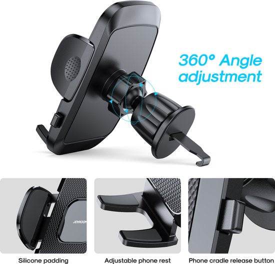 Joyroom - Telefoonhouder Auto Ventilatierooster - 360° Roterend - Zwart