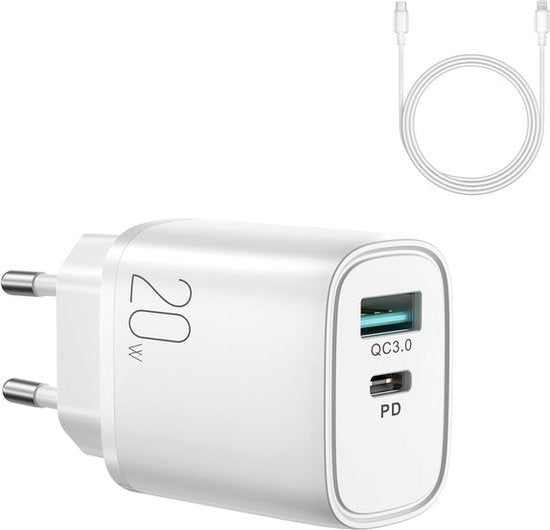JOYROOM 20W Snellader met USB-C en USB-A - Wit
