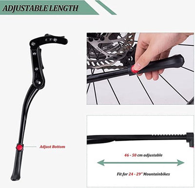 Rockbros Aluminum Bike Stand - Adjustable for 24-29 Inch Bicycles - Black