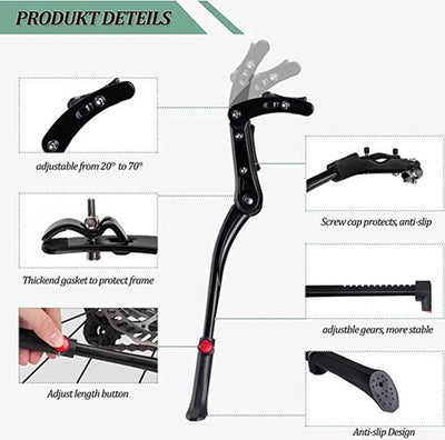 Rockbros Aluminum Bike Stand - Adjustable for 24-29 Inch Bicycles - Black
