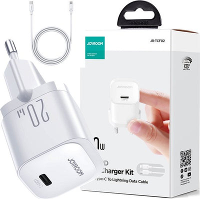 Joyroom 20W mini oplader met 1m Lightning kabel - Wit