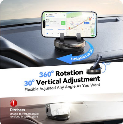 Joyroom Dashboard Telefonhalter - 360° drehbar, Schwarz - Für Auto, Wohnmobil, Schreibtisch