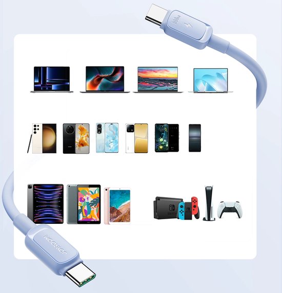 Joyroom S-CC100A14 - USB C naar USB C Kabel 100W - 1.2m - Blauw