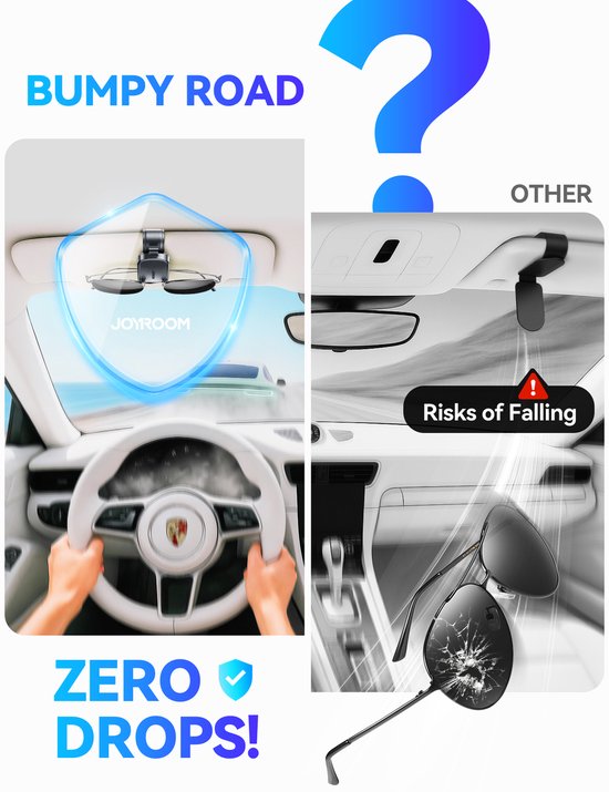 Joyroom Zonnebrilhouder voor Auto - Magnetische Clip - Zwart