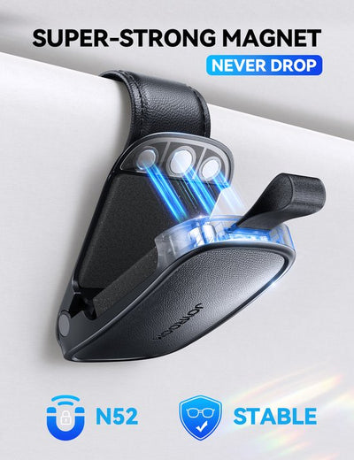Joyroom Zonnebrilhouder voor Auto - Magnetische Clip - Zwart
