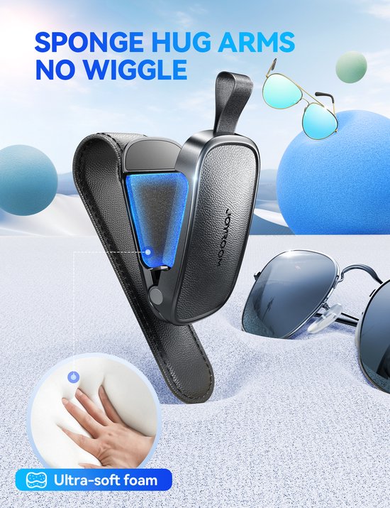Joyroom Zonnebrilhouder voor Auto - Magnetische Clip - Zwart