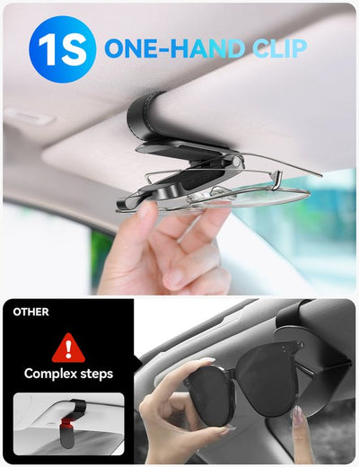 Joyroom Zonnebrilhouder voor Auto - Magnetische Clip - Zwart