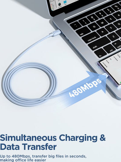 Joyroom S-CC100A14 - USB C naar USB C Kabel 100W - 1.2m - Blauw