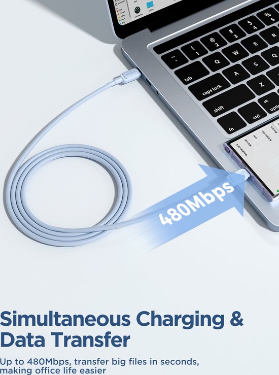 Joyroom S-CC100A14 - USB C naar USB C Kabel 100W - 1.2m - Blauw