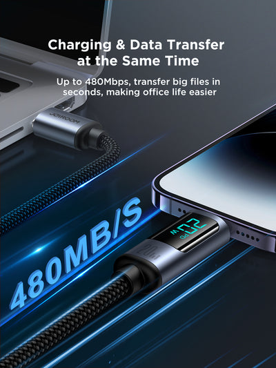USB C to Lightning Cable - 20W Fast Charger with Display