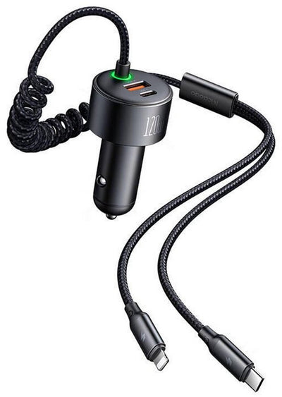 Car Charger 120W - USB C & Lightning cable