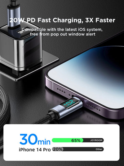 Cable USB-C to Lightning 20W with Display