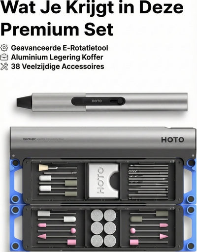 HOTO SnapBloq - Mini Roterende Tool - Graveerpen - 22.000 RPM - 38 Accessoires - Draadloos