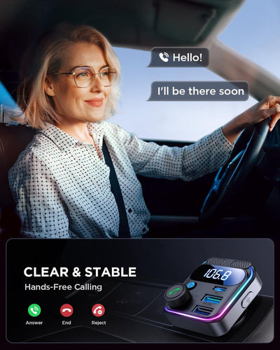 Car FM Transmitter - Bluetooth - 81W Fast Charger