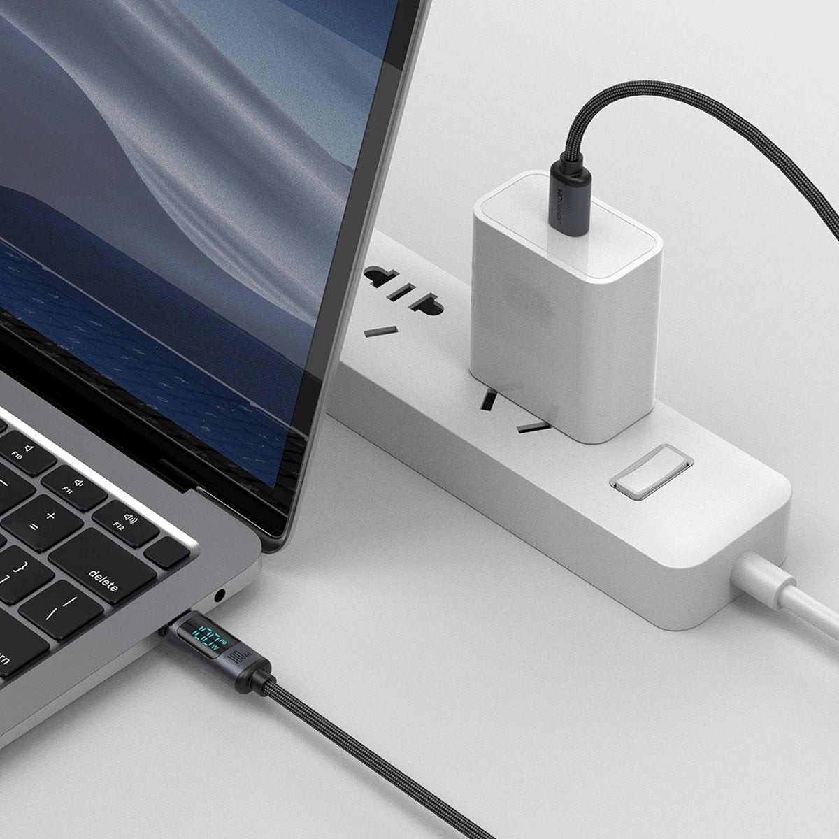 USB C naar USB C Kabel 100W met Display