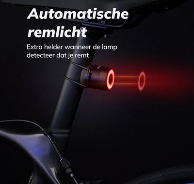 Smart Bike Tail Light with Brake Sensor - 90 lumen - Rechargeable - IPX5 Water Resistant