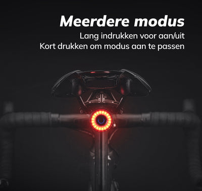 Smart Bike Tail Light with Brake Sensor - 90 lumen - Rechargeable - IPX5 Water Resistant