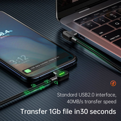 USB A to Lightning Cable - 90 degrees