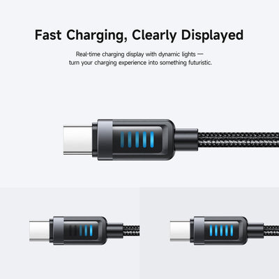 240W USB C naar USB C Kabel met Oplaadindicator - 1.2M