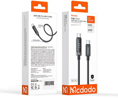 Cable USB-C to USB-C 240W with OLED Display - 1.2M