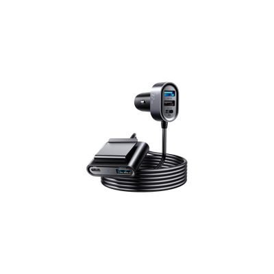 72W Car Charger with USB-A and USB-C ports